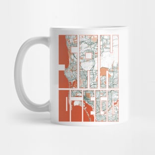 San Diego, California, USA City Map Typography - Bohemian Mug